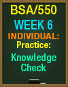 BSA/550 Week 6 Knowledge Check